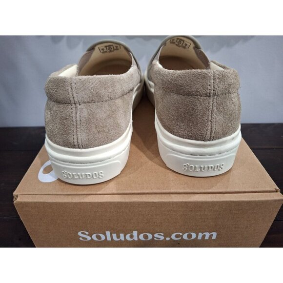 NIB Soludos Ibiza Suede Slip-On Platform Sneakers in Sage (Grey)/Size 7 - Picture 8 of 11